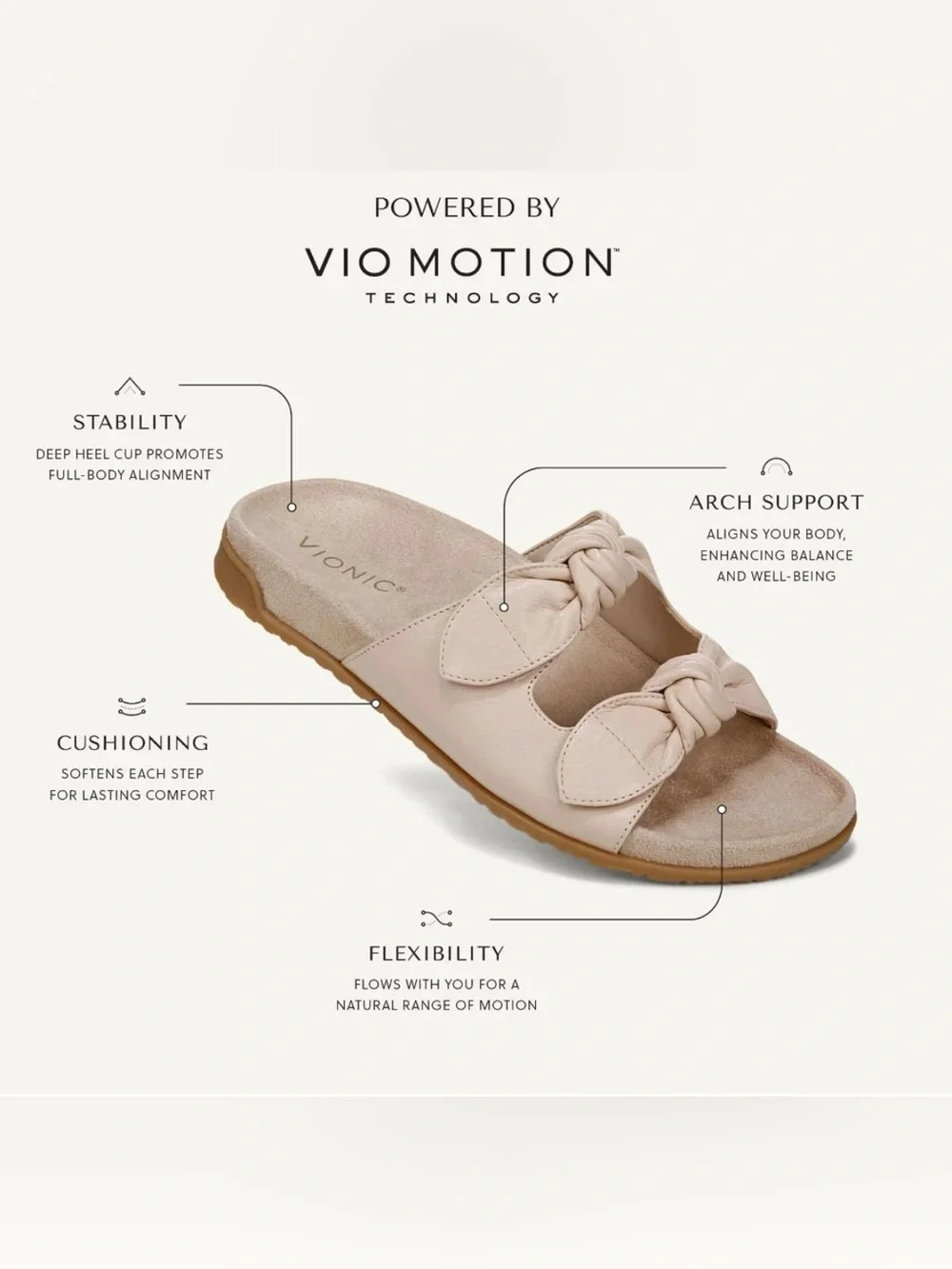 Vionic Elara Cameo Rose Leather Bow Sandals 11